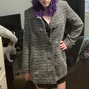 Divided Black and White Peacoat